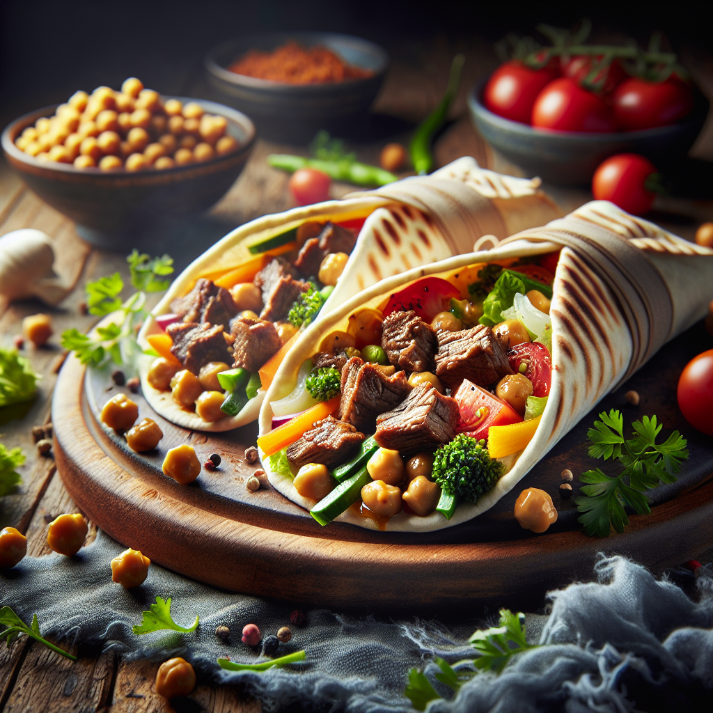 Middle Eastern Lamb and Chickpea Pita Wraps