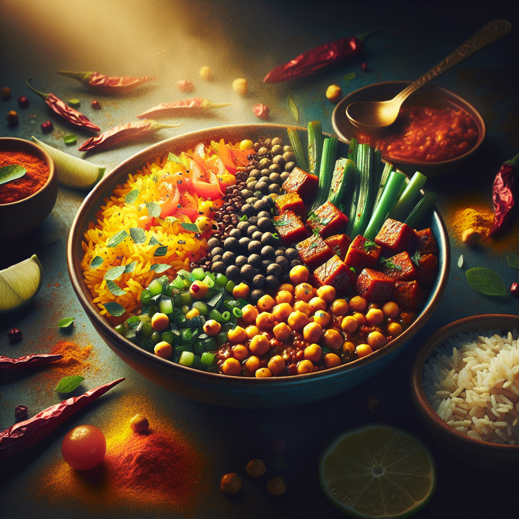 Spiced Lentil and Chickpea Rice Bowl