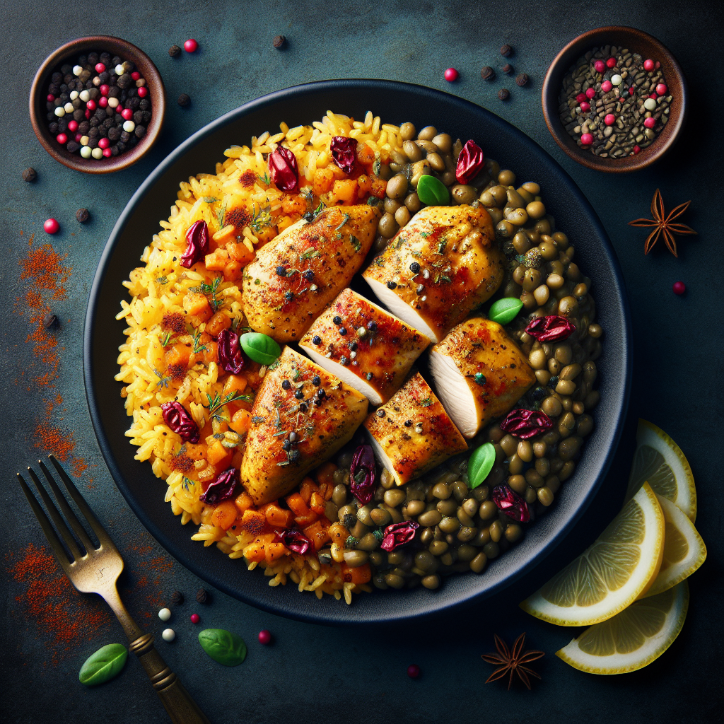 Spiced Middle Eastern Chicken with Lentil Rice
