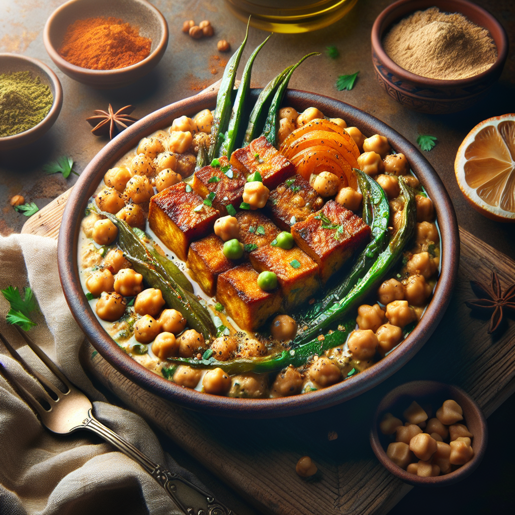 الفتة النباتية بالحمص والطحينة