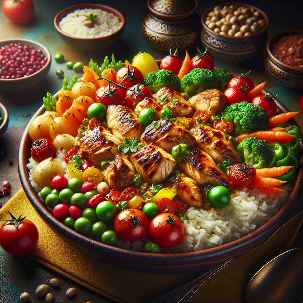 طاجن سعودي بالخضروات والدجاج