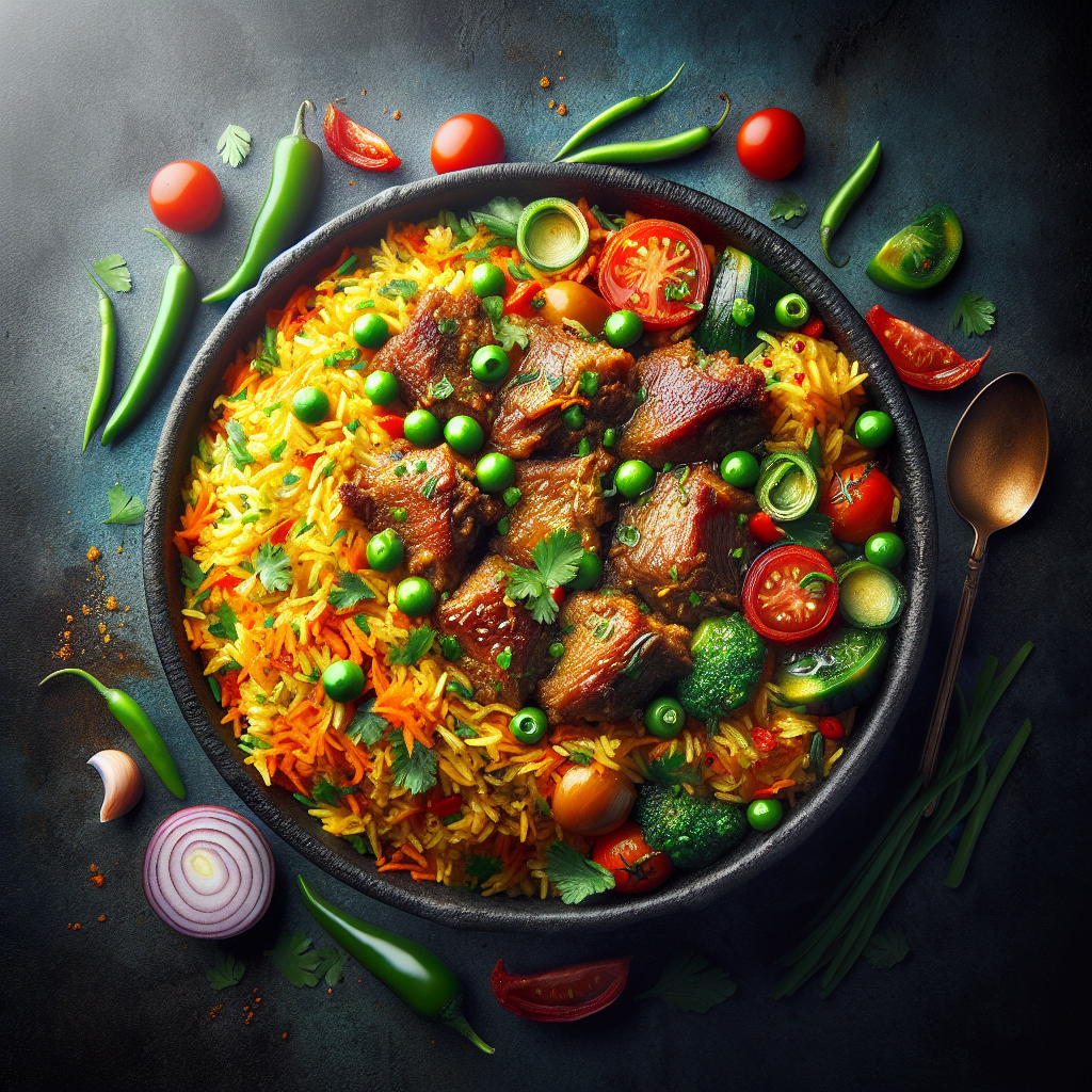 برياني لحم بالخضار