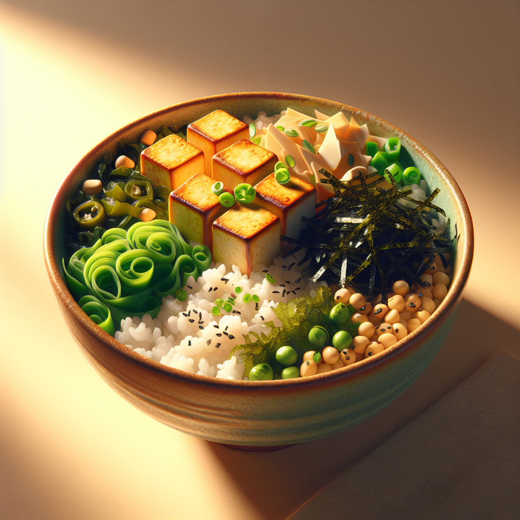 Tofu and Seaweed Miso Rice Bowl